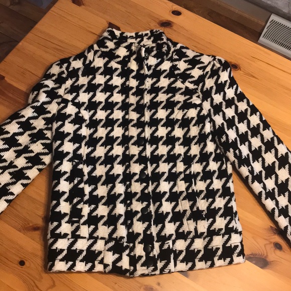H&M Jackets & Blazers - H&M Houndstooth Moto Jacket